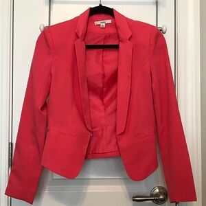 🩷 Papaya hot pink fully-lined classic cropped blazer (S)